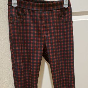 Anthropologie plaid red and blue leggings